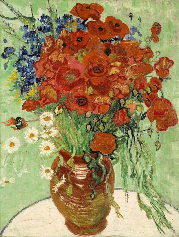 Jarrón con margaritas y amapolas – Van Gogh Vincent Van Gogh mx.artemisreproduction.com