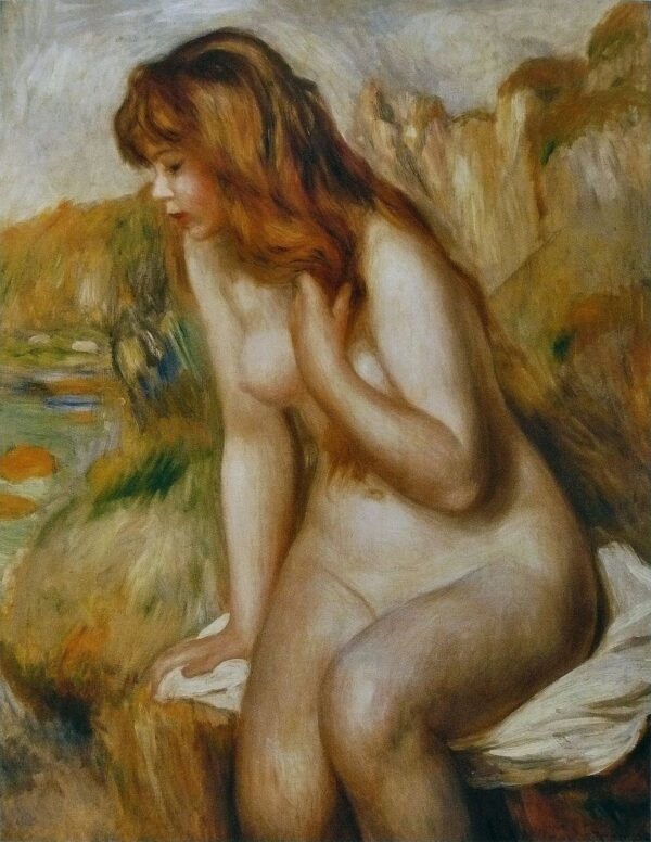 Baigneuse sobre una roca – Pierre-Auguste Renoir Pierre-Auguste Renoir mx.artemisreproduction.com