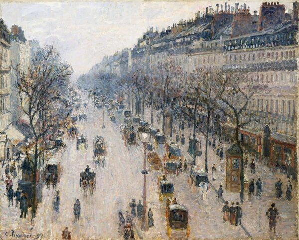 Boulevard Montmartre una mañana de invierno – Camille Pissarro Camille Pissarro mx.artemisreproduction.com