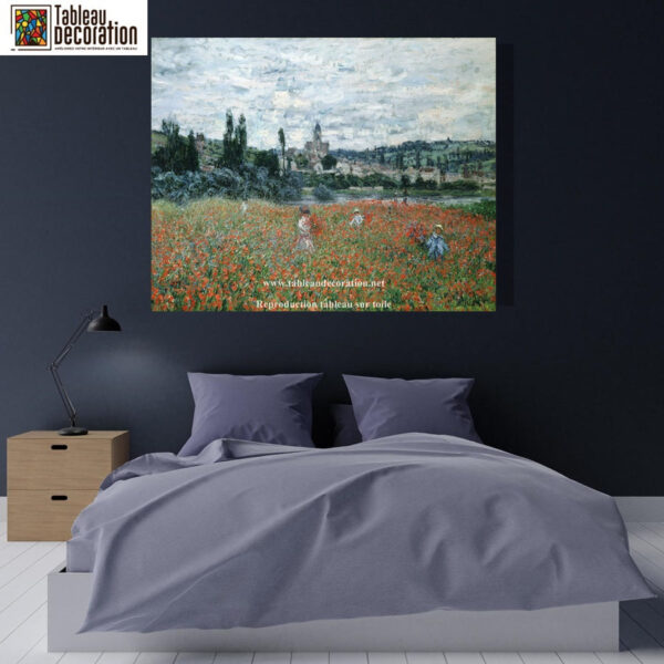 Campo de amapolas cerca de Vétheuil – Cuadro de Monet Claude Monet mx.artemisreproduction.com 3