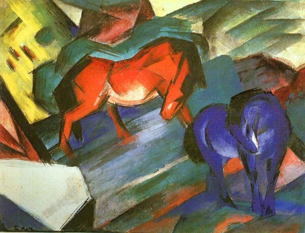 Caballos rojos y azules – Franz Marc Franz Marc mx.artemisreproduction.com