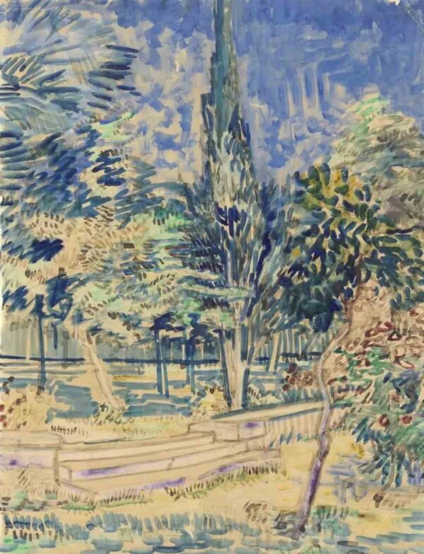 Escalera en el jardín del asilo – Van Gogh Vincent Van Gogh mx.artemisreproduction.com