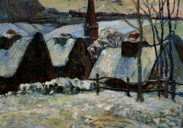 Aldea bretona bajo la nieve – Paul Gauguin Paul Gauguin mx.artemisreproduction.com