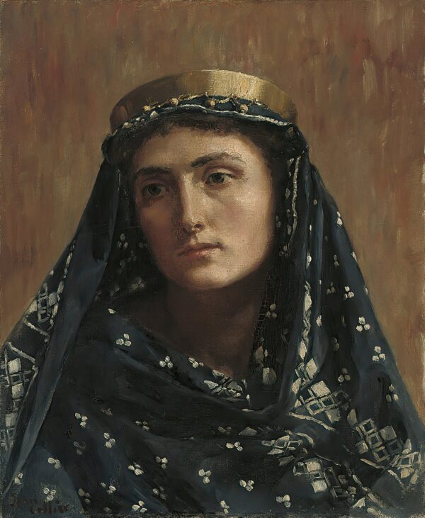 Retrato de una dama con vestido oriental – John Collier John Collier mx.artemisreproduction.com