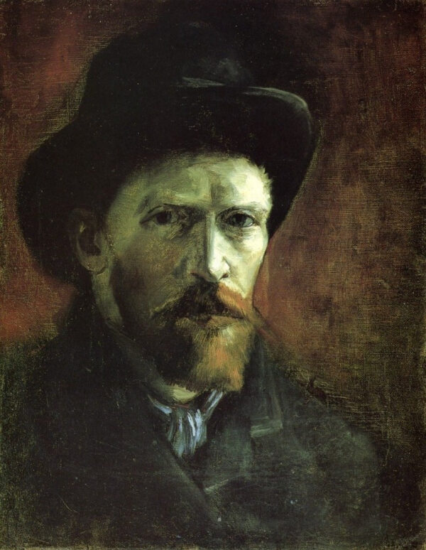 Autorretrato con un sombrero de fieltro oscuro – Van Gogh Serie de autorretratos de Vincent van Gogh mx.artemisreproduction.com