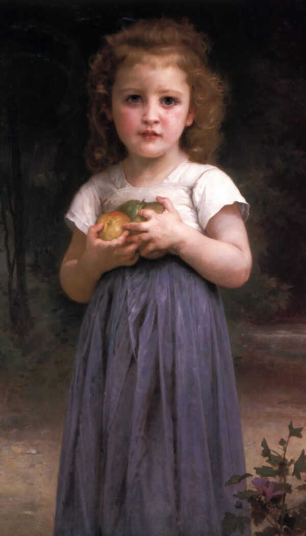 Niña pequeña sosteniendo manzanas en su mano – William Bouguereau William Bouguereau mx.artemisreproduction.com