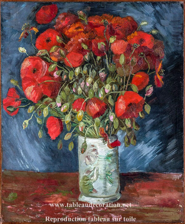 Jarrón de amapolas – Van Gogh Vincent Van Gogh mx.artemisreproduction.com