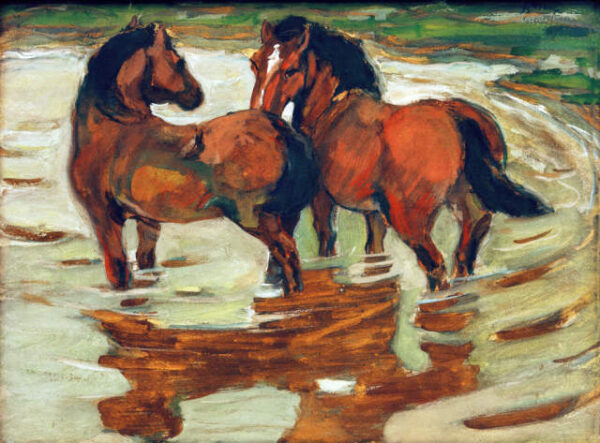 Dos caballos en la sobreabundancia – Franz Marc Franz Marc mx.artemisreproduction.com