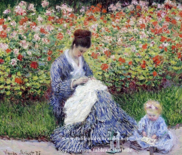 Camille Monet y el niño en el jardín – Claude Monet Claude Monet mx.artemisreproduction.com