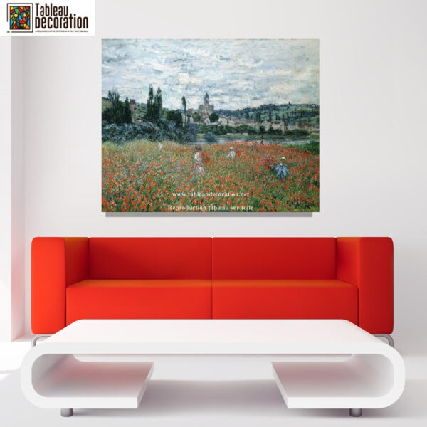 Campo de amapolas cerca de Vétheuil – Cuadro de Monet Claude Monet mx.artemisreproduction.com 2