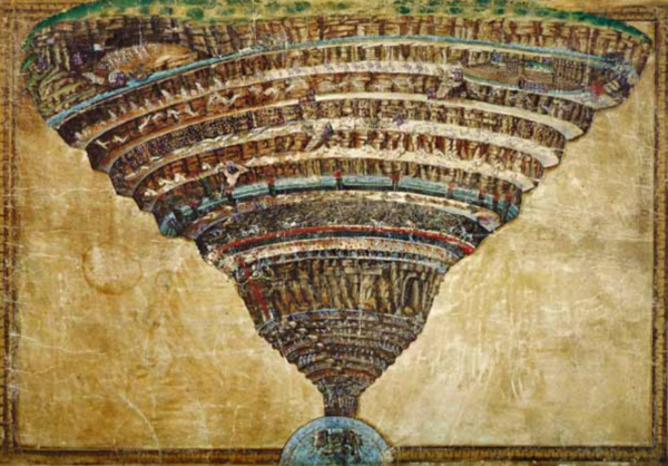 Ilustración de la Divina Comedia de Dante Alighieri (Abismo del infierno) – Sandro Botticelli Sandro Botticelli mx.artemisreproduction.com