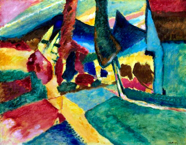 Paisaje con dos álamos – Vassily Kandinski Vasili Kandinski mx.artemisreproduction.com