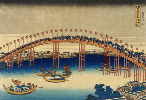 Hokusai la fiesta de las linternas en el puente Temma – Katsushika Hokusai Katsushika Hokusai mx.artemisreproduction.com