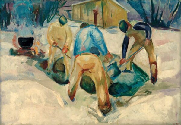 Trabajadores de la carretera en la nieve – Edvard Munch Edvard Munch mx.artemisreproduction.com