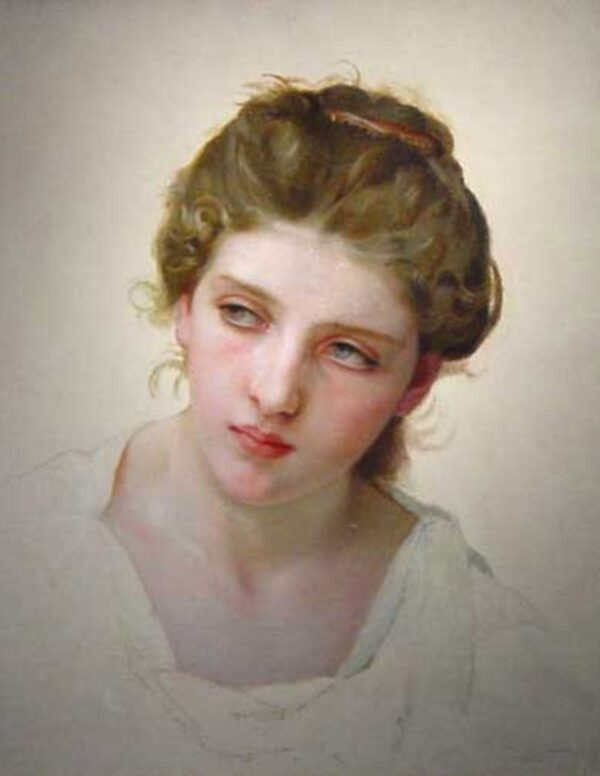 Estudio de la cabeza de un rostro femenino rubio de William Bouguereau William Bouguereau mx.artemisreproduction.com