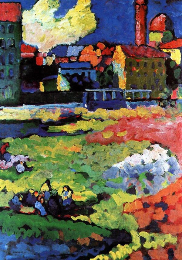 Múnich Schwabing con la iglesia de Santa Úrsula – Vassily Kandinsky Vasili Kandinski mx.artemisreproduction.com