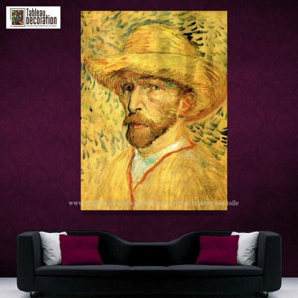 Autorretrato con sombrero de paja – Van Gogh Serie de autorretratos de Vincent van Gogh mx.artemisreproduction.com 5