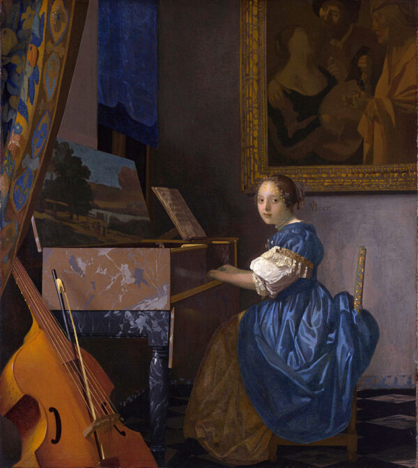 Joven mujer tocando el virginal – Johannes Vermeer Johannes Vermeer mx.artemisreproduction.com