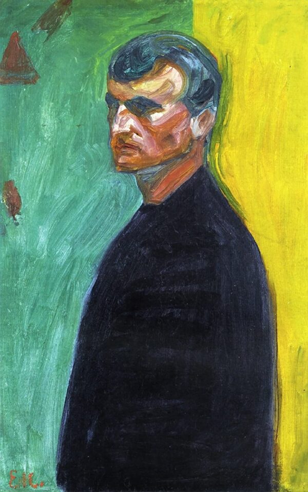 Autorretrato (contra bicromía) – Edvard Munch Edvard Munch mx.artemisreproduction.com