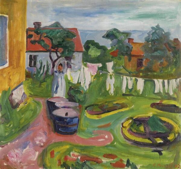 Ropa en una línea en Asgardstrand – Edvard Munch Edvard Munch mx.artemisreproduction.com