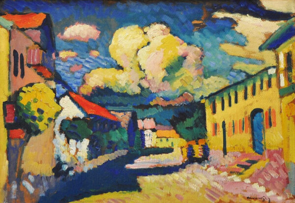 Calle en Murnau – Una calle de pueblo – Vassily Kandinsky Vasili Kandinski mx.artemisreproduction.com