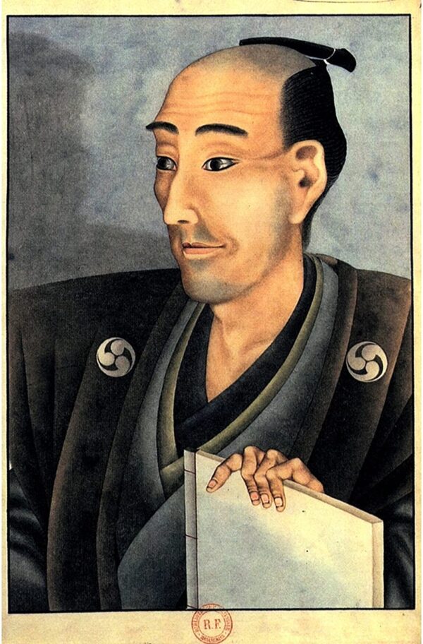 Retrato de un hombre de noble nacimiento con un libro – Katsushika Hokusai Katsushika Hokusai mx.artemisreproduction.com