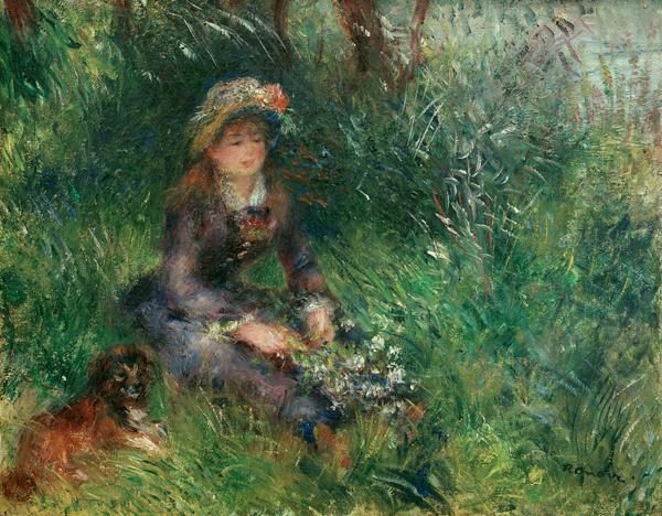 Aline Charigot con un perro – Pierre-Auguste Renoir Pierre-Auguste Renoir mx.artemisreproduction.com