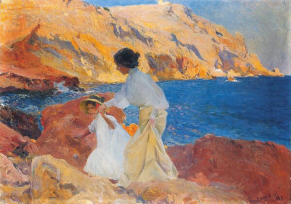 Clotilde y Elena en las rocas, Javea – Sorolla Joaquín Sorolla mx.artemisreproduction.com