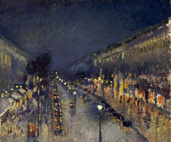 Boulevard Montmartre, Efecto de noche – Camille Pissarro Camille Pissarro mx.artemisreproduction.com