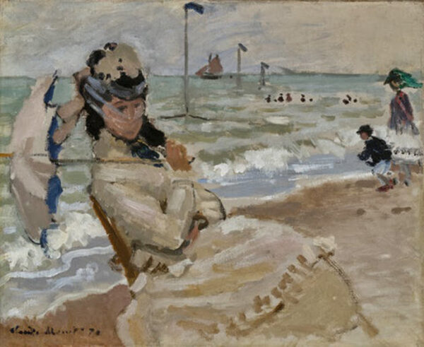 Camille en la playa de Trouville – Claude Monet Claude Monet mx.artemisreproduction.com