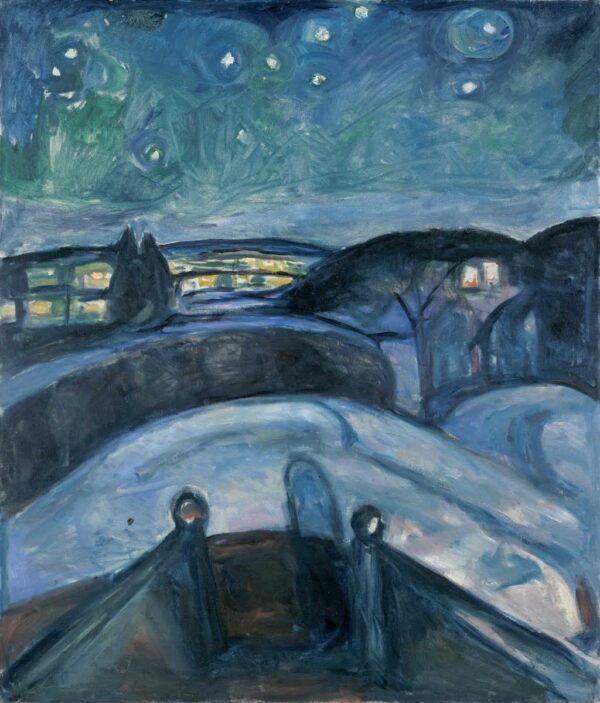 Noche estrellada de Edvard Munch Edvard Munch mx.artemisreproduction.com