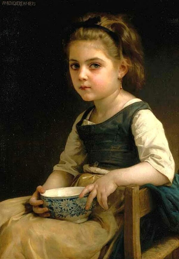 Niña pequeña con un tazón azul – William Bouguereau William Bouguereau mx.artemisreproduction.com