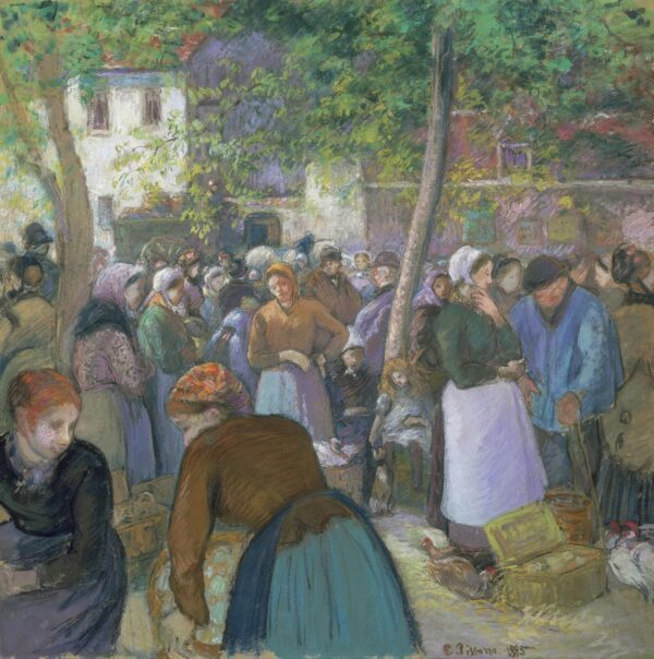 El mercado de aves, Gisors – Camille Pissarro Camille Pissarro mx.artemisreproduction.com