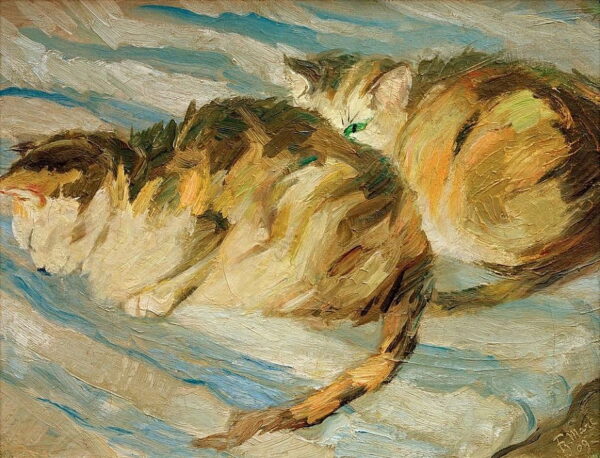 Dos gatos grises (estudio de gato II) – Franz Marc Franz Marc mx.artemisreproduction.com