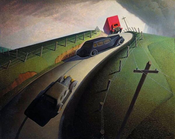 Muerte en la carretera de la cresta, 1935 – Grant Wood Grant Wood mx.artemisreproduction.com