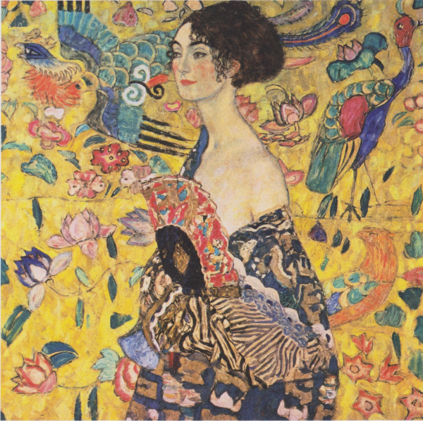 La dama del abanico – Gustav Klimt Cuadros Populares mx.artemisreproduction.com 2