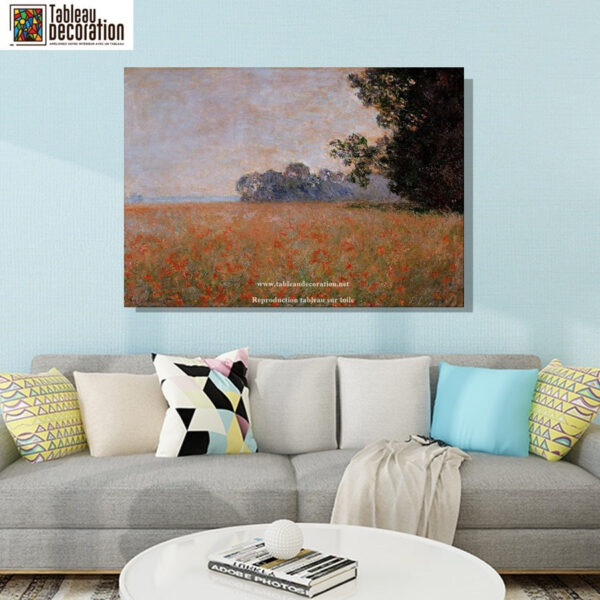 Campo de avena con amapolas – Cuadro de Monet Claude Monet mx.artemisreproduction.com 5