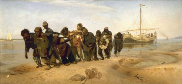 Los transportistas de barcazas en el Volga – Ilya Repin Cuadros Populares mx.artemisreproduction.com