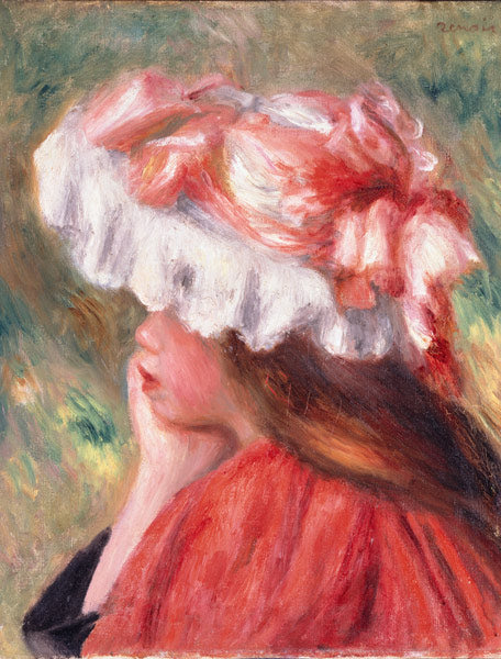 Una joven con un sombrero rojo – Pierre-Auguste Renoir Pierre-Auguste Renoir mx.artemisreproduction.com