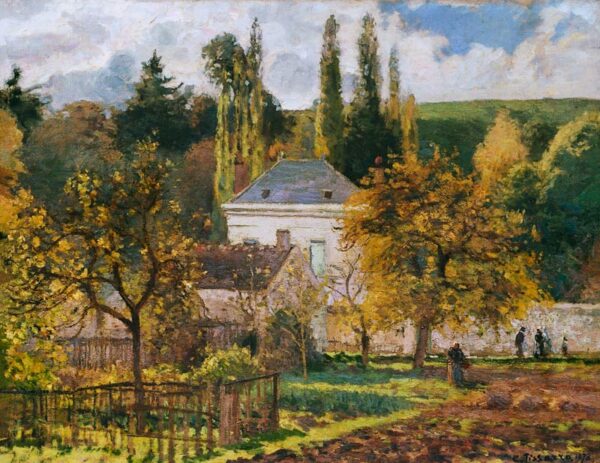 Casa de los ciudadanos en el Hermitage, Pontoise – Camille Pissarro Camille Pissarro mx.artemisreproduction.com