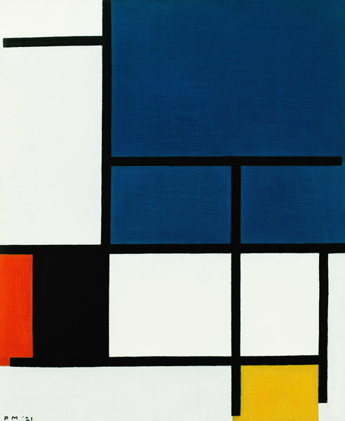 Composición con un gran espacio azul – Mondrian Piet Mondrian mx.artemisreproduction.com