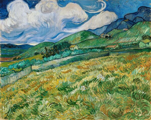 Paisaje de montaña detrás del hospital Saint-Paul – Van Gogh Vincent Van Gogh mx.artemisreproduction.com