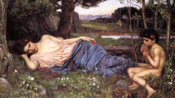 Escuchando sus dulces melodías – John William Waterhouse Cuadros Populares mx.artemisreproduction.com