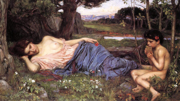 Escuchando mis dulces melodías – John William Waterhouse Cuadros Populares mx.artemisreproduction.com