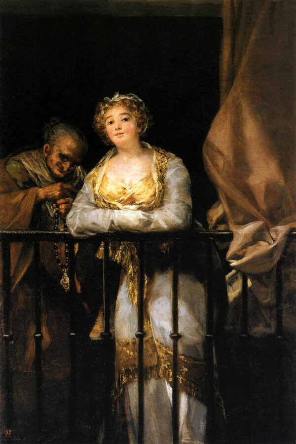 Maja y Célestine en el balcón – Francisco de Goya Francisco de Goya mx.artemisreproduction.com