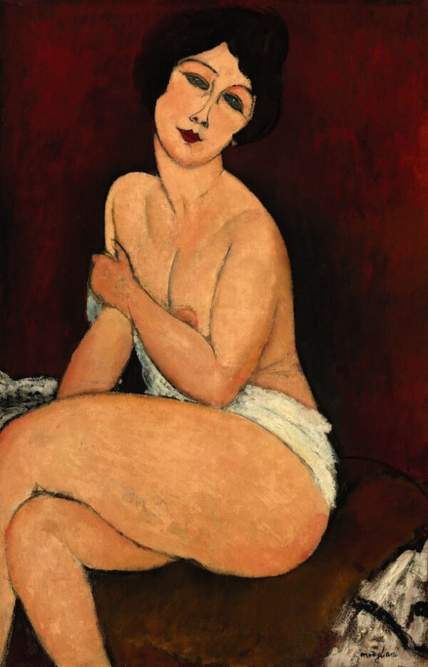 Nu sentado en un diván – Amedeo Modigliani Amedeo Modigliani mx.artemisreproduction.com