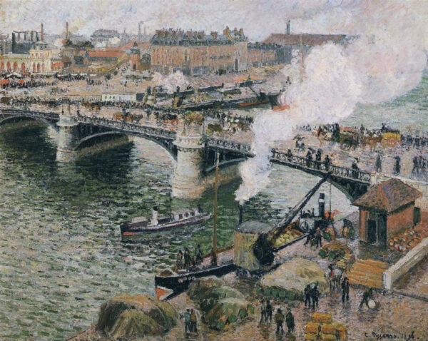 El Puente Boieldieu en Ruan, tiempo húmedo – Camille Pissarro Camille Pissarro mx.artemisreproduction.com