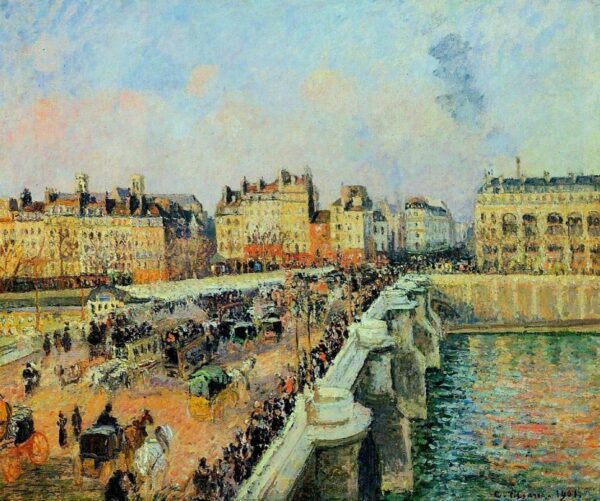 El puente nuevo por la tarde – Camille Pissarro Camille Pissarro mx.artemisreproduction.com