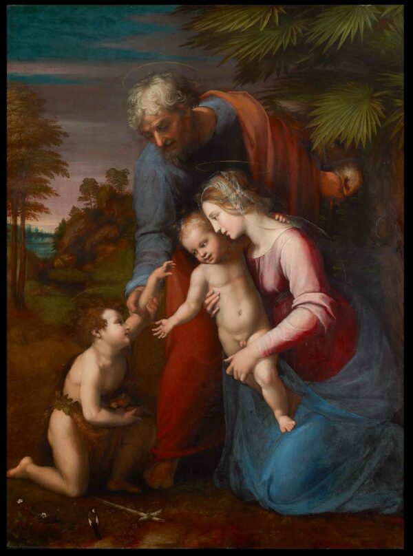 Familia Santa con el pequeño Juan – Raphaël (pintor) Rafael Sanzio mx.artemisreproduction.com