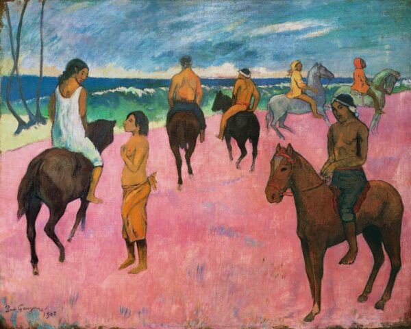 Cavalieros en la playa – Paul Gauguin Paul Gauguin mx.artemisreproduction.com